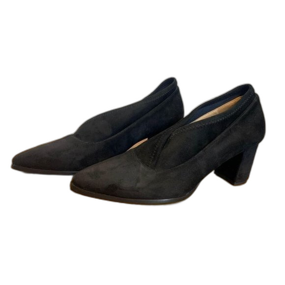 Jon Josef Black Velvet & Suede Heel - Picture 2 of 6